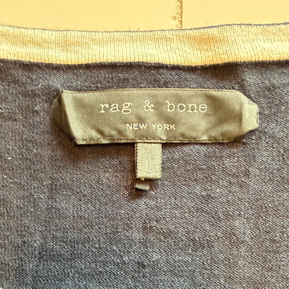 Rag & Bone Women’s Crewneck Sweater in Dark Blue and White Stripes - Picture 2 of 8